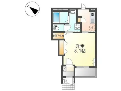 RION Ⅱ(1K/1階)の間取り写真