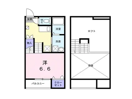 予讃線 伊予西条駅 徒歩39分 2階建 築5年(1K/1階)の間取り写真