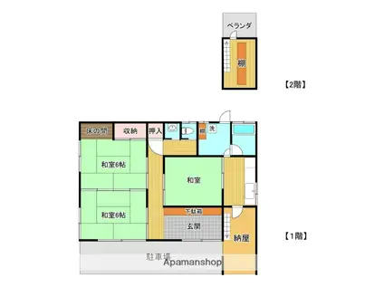 予讃線 伊予小松駅 徒歩10分 2階建 築61年(3DK)の間取り写真