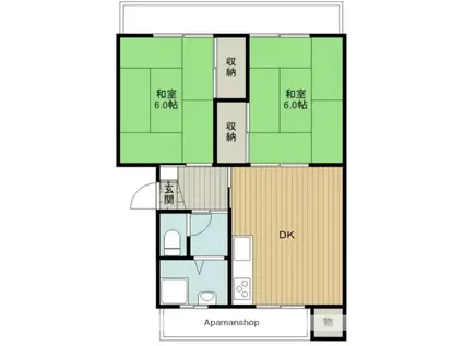 みのりマンション(2DK/2階)の間取り写真