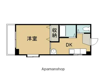 藤原マンション桜井(1DK/4階)の間取り写真