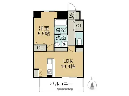 プログレス久保田(1LDK/7階)の間取り写真