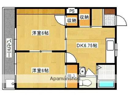 第1光洋ハイツ(2DK/2階)の間取り写真