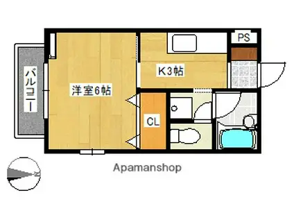 ハイツロージー(1K/1階)の間取り写真