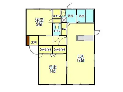 メゾンパークスひかり A棟(2LDK/2階)の間取り写真