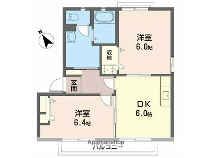 グランシード神越(2DK/2階)の間取り写真