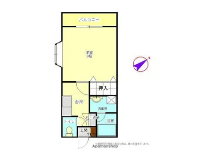 ハイム花の季(1K/1階)の間取り写真