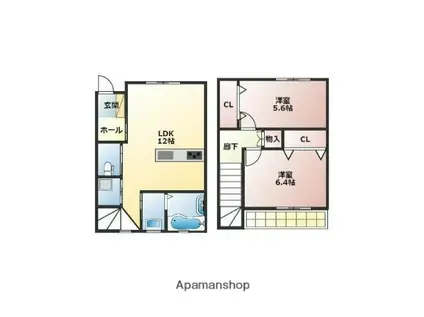 グランタイガープレミアム(2LDK/1階)の間取り写真