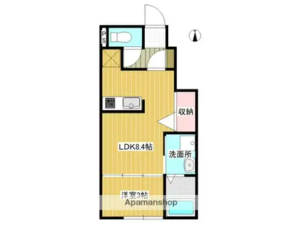 グランルーチェ浜田町(1LDK/1階)の間取り写真