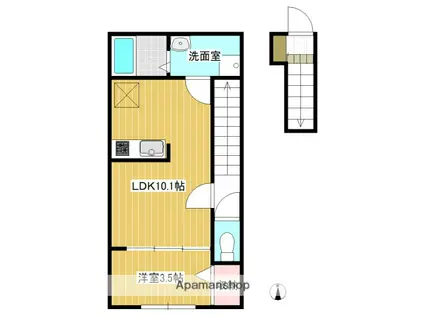 グランルーチェ浜田町(1LDK/2階)の間取り写真