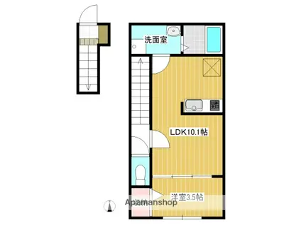 グランルーチェ浜田町(1LDK/2階)の間取り写真