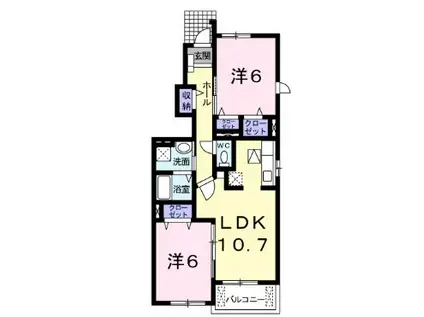 NAVELAVENUE(2LDK/1階)の間取り写真