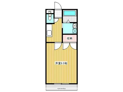 ヴェルデ・M(1K/3階)の間取り写真