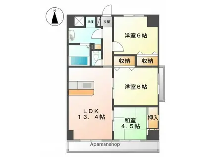 オーシャンロード昇幸(3LDK/8階)の間取り写真