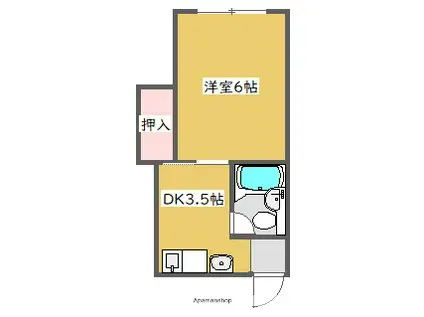 コーポ別当(1K/1階)の間取り写真