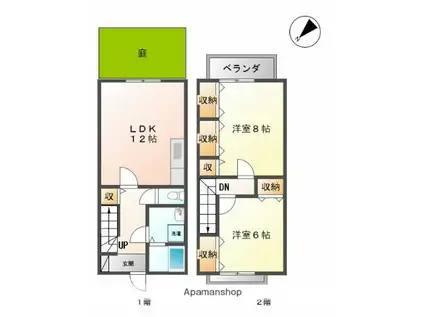 CASA・SPERANZA(2LDK/1階)の間取り写真