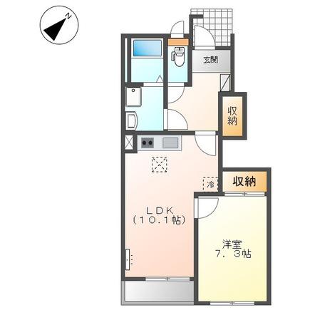 クレストールMA(1LDK/1階)の間取り写真