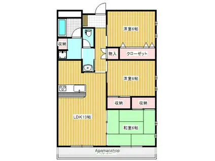 サンシャインハイツ(3LDK/2階)の間取り写真