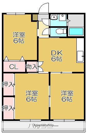 第一トヨタマンション(3DK/1階)の間取り写真