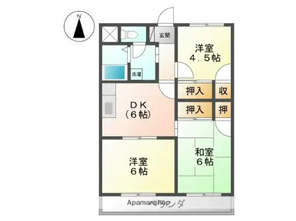 モーメント・YASUKI(3DK/2階)の間取り写真