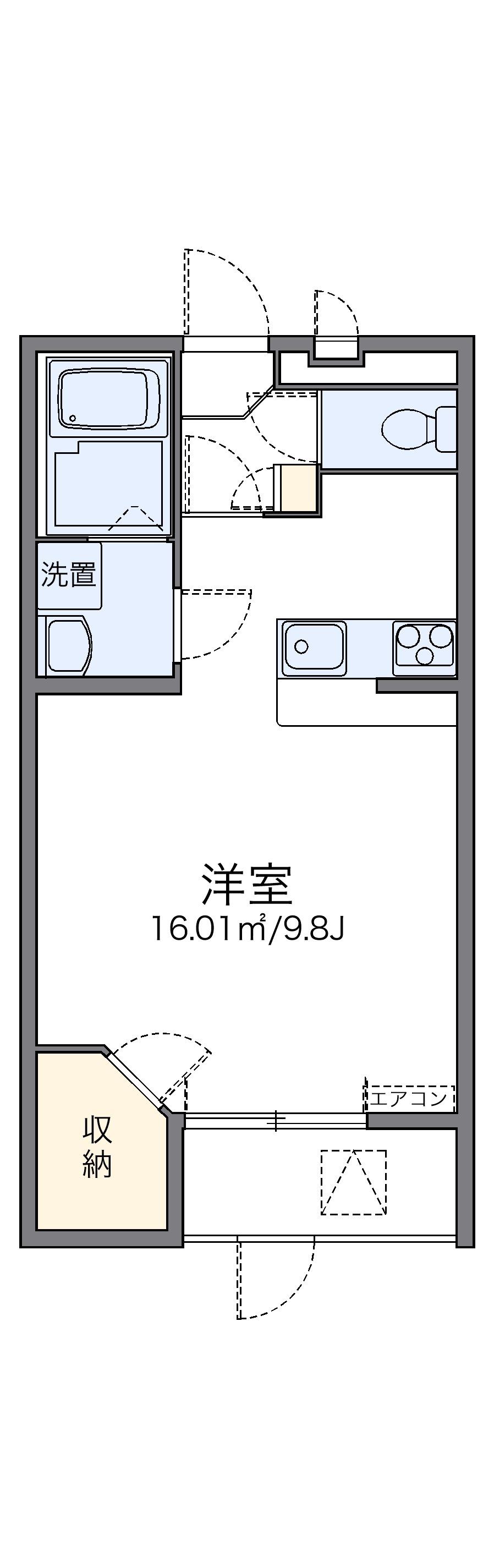 レオパレスドウージェーム(1K/1階)の間取り写真