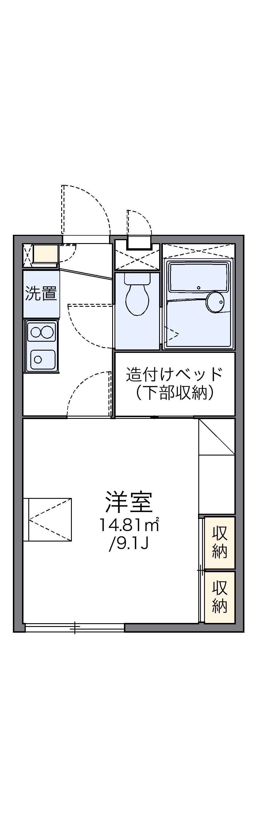 レオパレスグランドカメリア(1K/1階)の間取り写真