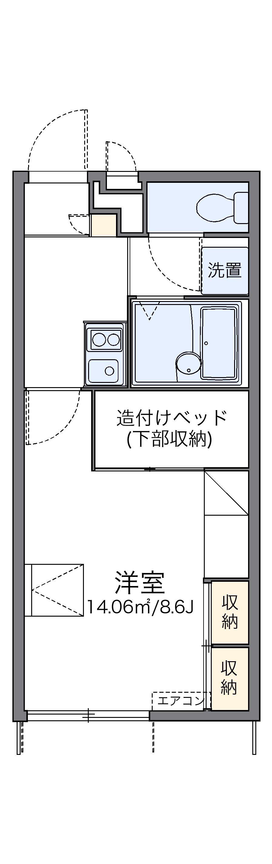 レオパレスK&R(1K/1階)の間取り写真