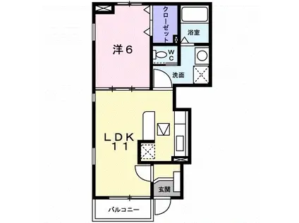 クレールMK(1LDK/1階)の間取り写真