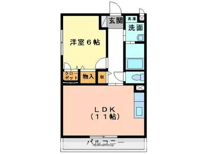 マリベール・ナトゥーア(1LDK/3階)の間取り写真