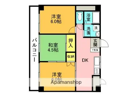 今井マンション(3DK/6階)の間取り写真