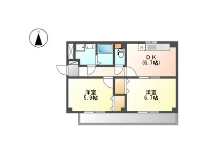 サン・コートM(2DK/3階)の間取り写真