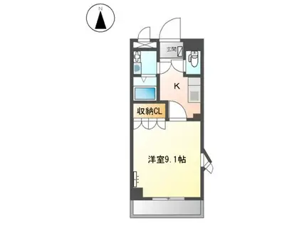 プランドール(1K/1階)の間取り写真