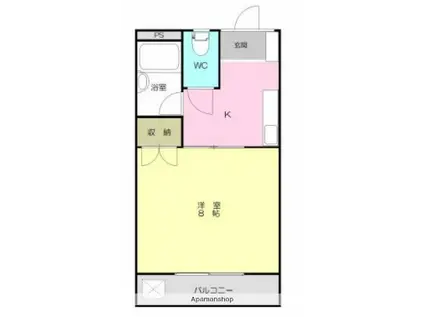 福岡マンション(1K/3階)の間取り写真