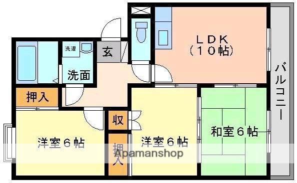 コモドハウス(3LDK/1階)の間取り写真