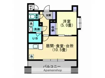 松山ウエスティン(1LDK/7階)の間取り写真