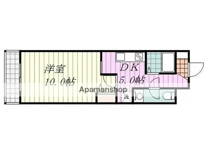 RAFFINEBLEU(1DK/2階)の間取り写真