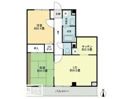 フォブールMⅡ(2LDK/2階)の間取り写真