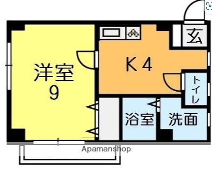 ペスコスターニョ C棟(1DK/1階)の間取り写真