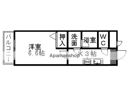 第11ドリームマンション(1K/2階)の間取り写真