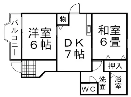 ソール・オリエンス(2DK/1階)の間取り写真