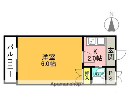 アークハイツ渡部(1K/3階)の間取り写真