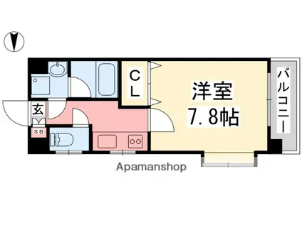 ラス・フローレス(1K/2階)の間取り写真