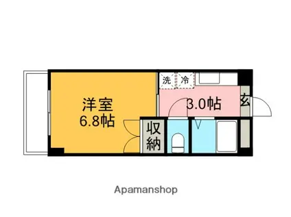 テラローザ道後樋又(1K/3階)の間取り写真