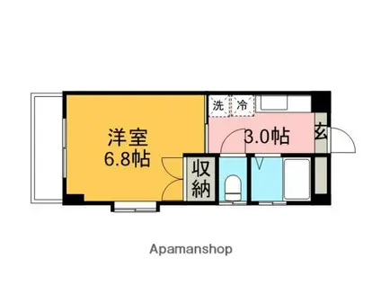 テラローザ道後樋又(1K/2階)の間取り写真