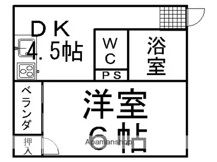 アルフォンソ井上(1DK/2階)の間取り写真