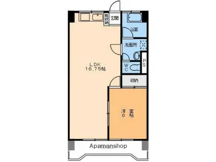 第二グランディール村瀬(1LDK/3階)の間取り写真