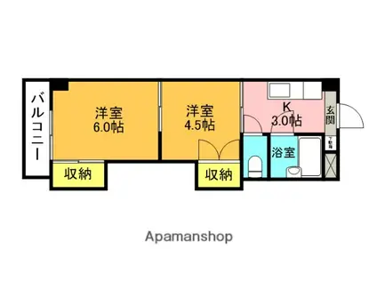 プレアール松前(2K/1階)の間取り写真