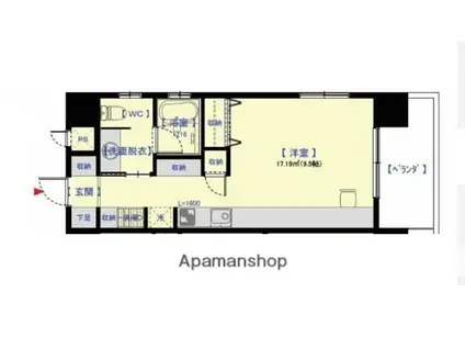 TREIZE REUNION(ワンルーム/4階)の間取り写真