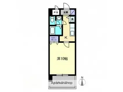 CITY SPIRE東石井(1K/9階)の間取り写真