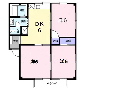 サンハイツ1番館(3DK/1階)の間取り写真